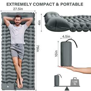 Venta al por mayor personalizado plegable al aire libre moderno portátil adulto plegable lona inflable aire senderismo viaje campamento cama individual para dormir - Product Image 2