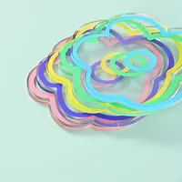 1 pièce de dessous de verre mignon en forme de fleur irrégulière, antidérapant et isolant, réutilisable, pour verres, accessoires de cuisine et de maison