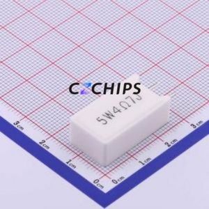 Résistance traversante CR-M5W4.7ohmJ, composant traversant (THT), pas de 4,5 mm, ciment, 4,7 ohms, 5 %, 750 V - Product Image 1