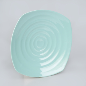 Plato Plano de Melamina al por Mayor, Sin BPA, para Uso en Restaurantes y Hogares, Diseño de Remolino Verde Menta para Buffet y Comedor - Product Image 5