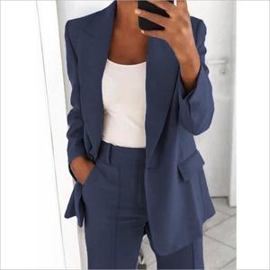 Saco Tipo Blazer de Otoño para Dama de Oficina Tallas S-5XL en Color Sólido Formal, <span class=keywords><strong>Traje</strong></span> de Negocios para <span class=keywords><strong>Mujer</strong></span> Tallas Grandes - Product Image 6