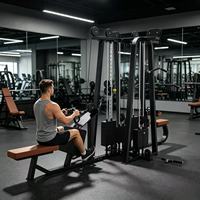 Équipement de musculation commercial en gros : Appareil d'entraînement multi-stations 4-en-1 avec mousse pour la force des bras, du torse et des jambes