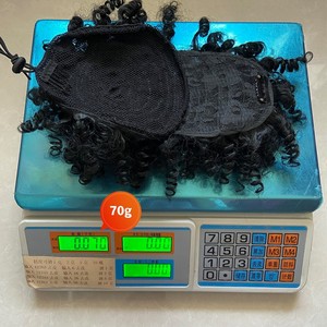 Afro Puff Hair Pieces Clip Hair Extension Short Kinky Curly <span class=keywords><strong>Chignon</strong></span> With Bangs Synthetic Hair Bun Drawstring Ponytail - Product Image 6