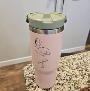 Bouteille d'eau isotherme en acier inoxydable avec logo personnalisé, 30oz/20oz, réutilisable, avec paille rabattable, performance thermique 12-24h - Product Image 4