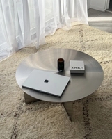 Table basse en acier inoxydable brossé de qualité supérieure