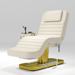 High <b>End</b> Luxury Gold Facial Cosmetic <b>Bed</b> Black Electric Foot Control Facial and Massage <b>Bed</b> for Beauty Salon esthetician <b>bed</b> - Product Image 5