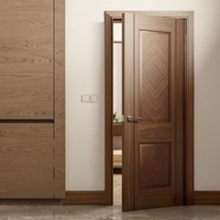 Résidentiel américain moderne hôtel intérieur noyer porte intérieure noyer noir présuspendu solide en bois porte intérieure de chambre pour les maisons