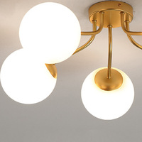 BGST fer Art clair boule forme verre pendentif lampe nordique lustre lumière pour chambre salon