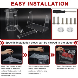 Caja giratoria de acrílico transparente para sorteo con 200 boletos, capacidad para hasta 2000 boletos, portátil - Product Image 3
