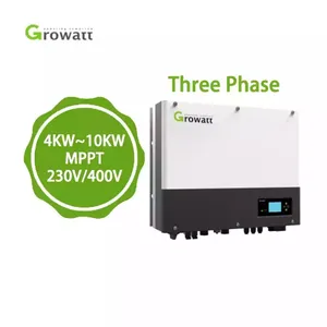 Grolwat Inverter Tenaga Surya, Konverter Hibrid Tiga Fase Pasar UE 10kw Sph10000tl3-bh 5kva 400V Lifepo4 Hv 8000 W
