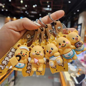 Porte-clés en métal personnalisé avec pendentif de sac, motif dessin animé, pour étudiants, en PVC mignon, vente en gros - Product Image 6