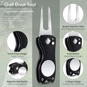 Outil de réparation de divots de golf multicolores avec marqueur de balle et logo personnalisé - Product Image 3