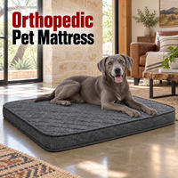 Matelas orthopédique pour chien avec housse matelassée lavable et bordure côtelée pour les animaleries et le e-commerce