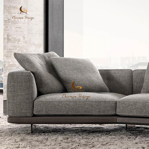 Juego de Sofás en Forma de L de Diseño Italiano Minimalista <span class=keywords><strong>Dylan</strong></span>, Muebles para Sala de Estar, Sofá Moderno de Lujo con Tela Blanca - Product Image 6