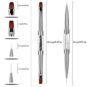 Pinceau à ongles double tête, stylo liner à tête ronde, personnalisable avec logo, professionnel pour salon de manucure, pinceau de peinture pour nail art - Product Image 2