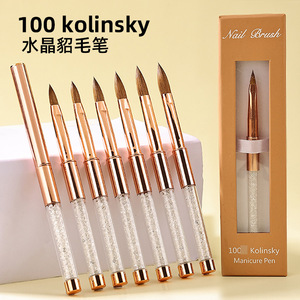 Pinceau à ongles professionnel en pur Kolinsky pour la sculpture 3D, l'extension d'ongles, la poudre acrylique, la manucure, utilisation en salon - Product Image 3