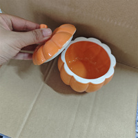 Pot en céramique moderne en forme de citrouille pour le stockage des aliments, idéal pour le camping et la cuisine, grande capacité, portable avec couvercle