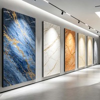 Panneaux muraux décoratifs en PVC effet marbre UV pour intérieur, revêtement mural en PVC, panneaux UV