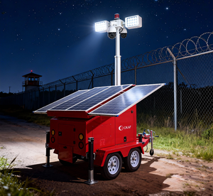 Tháp đèn năng lượng mặt trời gắn trên xe kéo, camera giám sát <span class=keywords><strong>CCTV</strong></span> 7m cho an ninh công trường xây dựng - Product Image 4