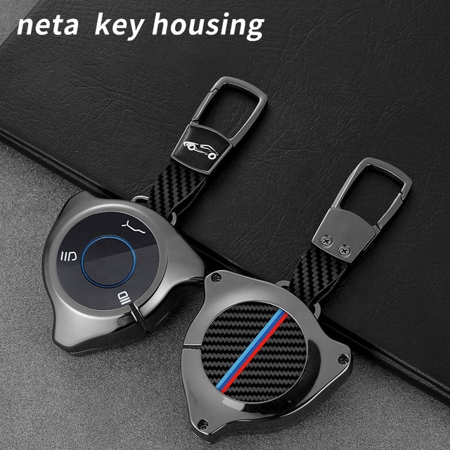 2023 Remote Durable Zinc Alloy Entry Luxury Black Car Key Cover Neta V U Pro Hezhong New Energy Vehicles Holder