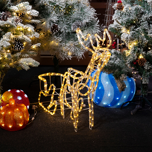 Ornamenti <span class=keywords><strong>di</strong></span> <span class=keywords><strong>natale</strong></span> decorazione luci per esterno 3D acrilico decorazione 2021 nuovi arrivi Regalo <span class=keywords><strong>di</strong></span> <span class=keywords><strong>Natale</strong></span> alce tirare slitte - Product Image 3