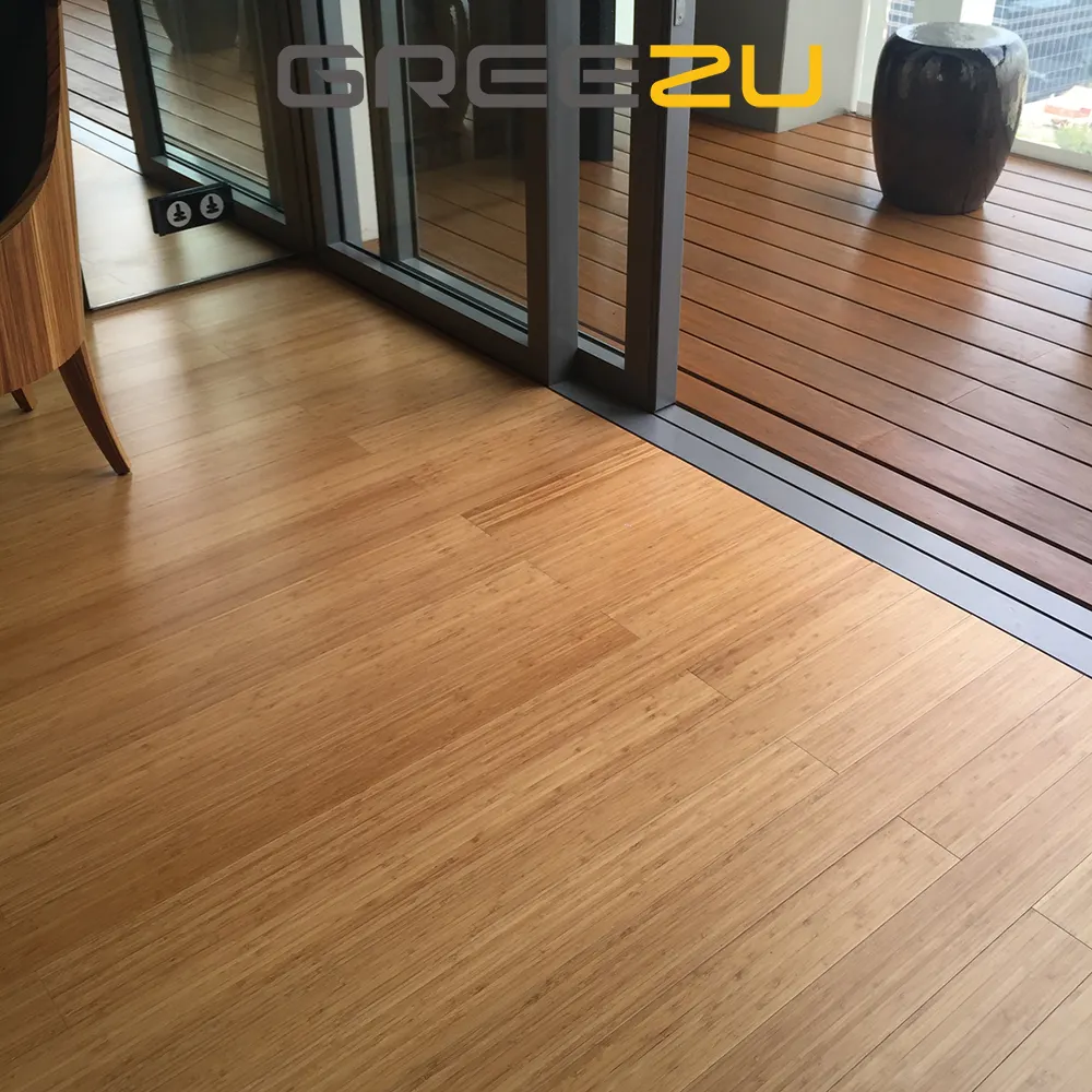  IN STOCK  Durable waterproof horizontal solid bamboo flooring Indoor charcoal click system bamboo flooring tile