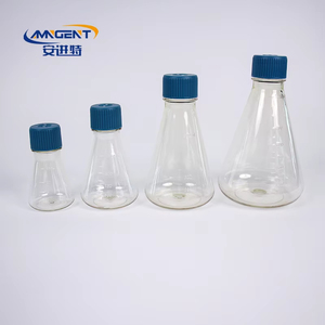 AMNGENT PC tappo a vite in plastica da laboratorio uso Erlenmeyer fiaschetta triangolare beuta conica da laboratorio trasparente - Product Image 3