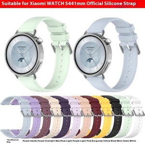 Correa de silicona transpirable de lujo para <span class=keywords><strong>Xiaomi</strong></span> <span class=keywords><strong>Watch</strong></span> S4 41mm y para Huawei GT5 <span class=keywords><strong>Smart</strong></span> <span class=keywords><strong>Watch</strong></span> Mujeres 18mm Correas de reloj de acero inoxidable - Product Image 3