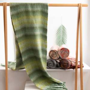 Châle en laine pour femme, personnalisable, long, 190*35cm, automne-hiver, chaud, doux, mohair épais, franges - Product Image 1