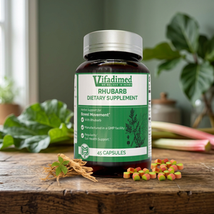 Vifadimed Rhubard, Suplemento Dietético para Adultos, 45 Cápsulas, para Apoyar la Salud del Colon y el Intestino - Product Image 2