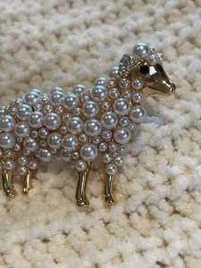 Cadeau souvenir élégant perles blanches mouton broches or mignon Animal <span class=keywords><strong>agneau</strong></span> épinglettes ferme bijoux Collection - Product Image 3