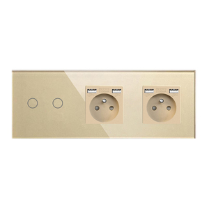 <span class=keywords><strong>Interruttore</strong></span> Touch Light <span class=keywords><strong>con</strong></span> ue francese USB Type-C doppie Triple Wall interruttori Led retroilluminazione in cristallo <span class=keywords><strong>presa</strong></span> elettrica 16A - Product Image 3