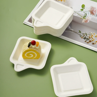 Assiettes en papier jetables, assiettes en papier épaisses et simples, fourchettes et assiettes à gâteau, assiettes en papier rectangulaires