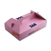 Boîte d'emballage en papier avec poignée écologique pour cadeau biscuit gâteau sushi biscuit crêpe pique-nique restauration en plein air vente en gros boîte d'emballage