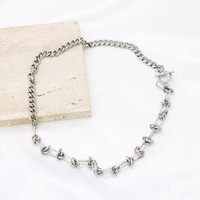Nouveau Collier Unisexe en Tungstène Style Européen et Américain, Chaîne à Maillons Cubains Noués, Fermoir OT, Minimaliste et Polyvalent, Longueur Ras du Cou