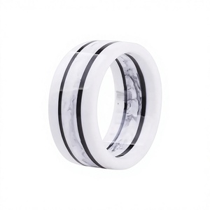 Unique Premium Trendy Resin <b>Bangle</b> <b>Bracelet</b> With Turquoise Marble Pattern And Black Stripe Design Unisex Fashionable Jewelry - Product Image 5