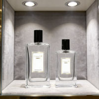 Flacons de parfum vides 100 ml, atomiseur en verre rechargeable, distributeur de Cologne réutilisable pour voyage, cosmétiques liquides, impression sérigraphique à domicile