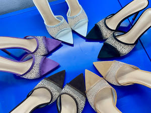 Sandalias de Tacón Alto con Pedrería y Punta en Pico para Mujer, Elegantes y a la Moda - Product Image 6