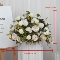 Boule de fleurs artificielles en rose turquoise de 50 cm, idéale pour les mariages, boule florale en soie d'hortensia pour la décoration de centre de table de mariage