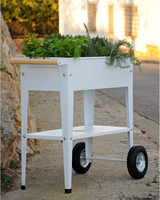 Jardinière surélevée en acier avec pieds et roulettes pour jardin surélevé en métal, jardin, légumes, fleurs et herbes aromatiques