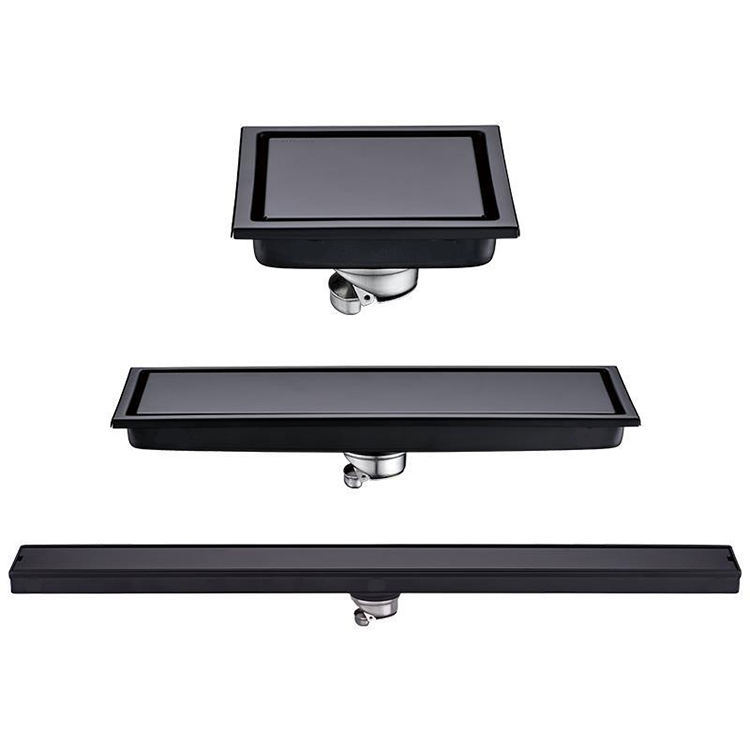 YOTO Black Stainless Steel Linear Floor