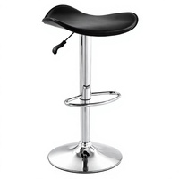 Tabouret de bar JOHOOFURNITURE en cuir PVC noir, siège pivotant avec repose-pieds, fabricant Sgabello da Bar Cafe pour bar à domicile