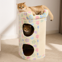 Lit pour chat en sisal double couche, intégré à l'arbre à chat, pour usage domestique en hiver