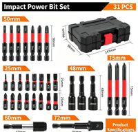 Nouveau kit de tournevis portable à embouts croisés, hexagonaux et en forme de fleur de prunier, durable et résistant aux chocs
