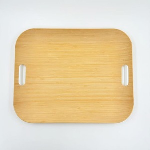 Rectangular Bamboo Non Slip <b>Tray</b> 45x36x4cm With Handles For Serving Pastries Cakes <b>Snacks</b> Desserts Tabletop Use - Product Image 2