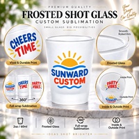 Entrepôt aux États-Unis vente en gros 1.5oz verre à liqueur de sublimation whisky verre à vin tasse blanc avec sublimation givré verres à liqueur vierges