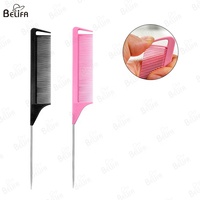 Vente en gros de peignes de coiffure résistants à la chaleur en fibre de carbone logo personnalisé tressage de précision peignes de séparation des cheveux queue de rat