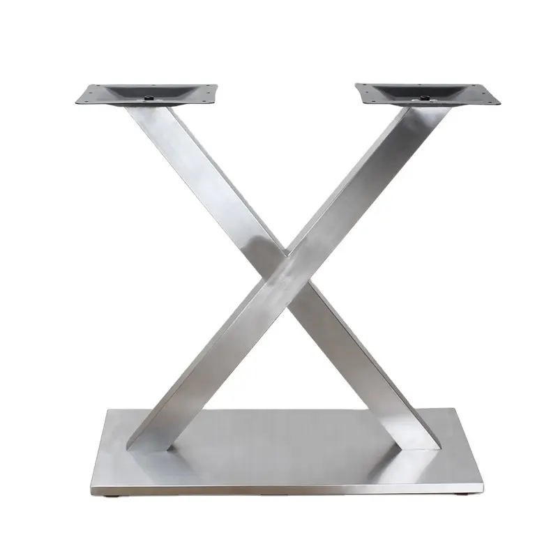 Base de mesa de centro de comedor con Pedestal de Metal con diseño de tubo en forma de X rectangular único