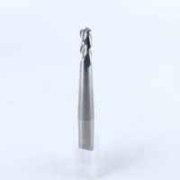 Fraise à queue conique à rayon d'angle pour l'usinage d'aluminium à cavités profondes, 2 dents, en carbure non revêtu, outil de fraisage CNC
