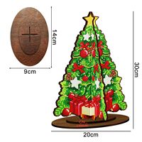 LS New 5D Christmas Tree Diamond Painting Single Side Poplar Density Board Wooden Ornament Classic Creative DIY Diamond Dot